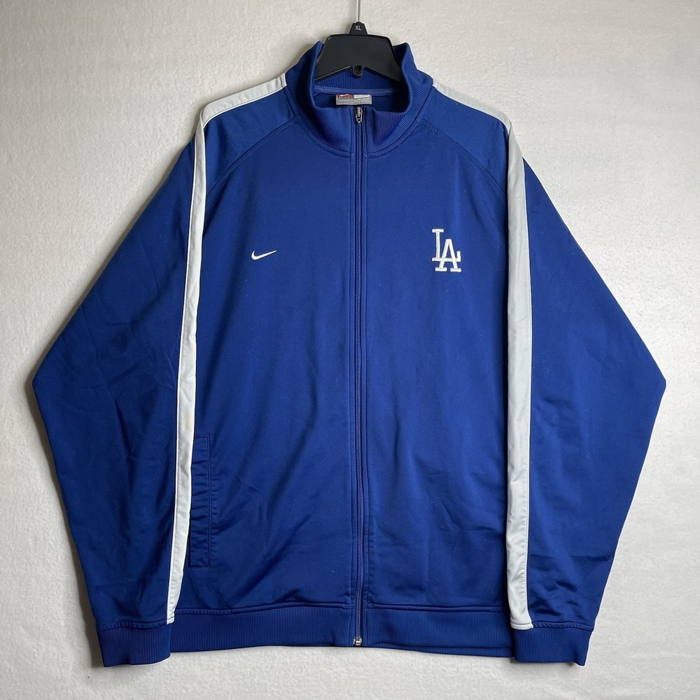 Nike MLB Baseball Los Angeles Dodgers Full Zip Track Jacket Mens XXL Blue LA